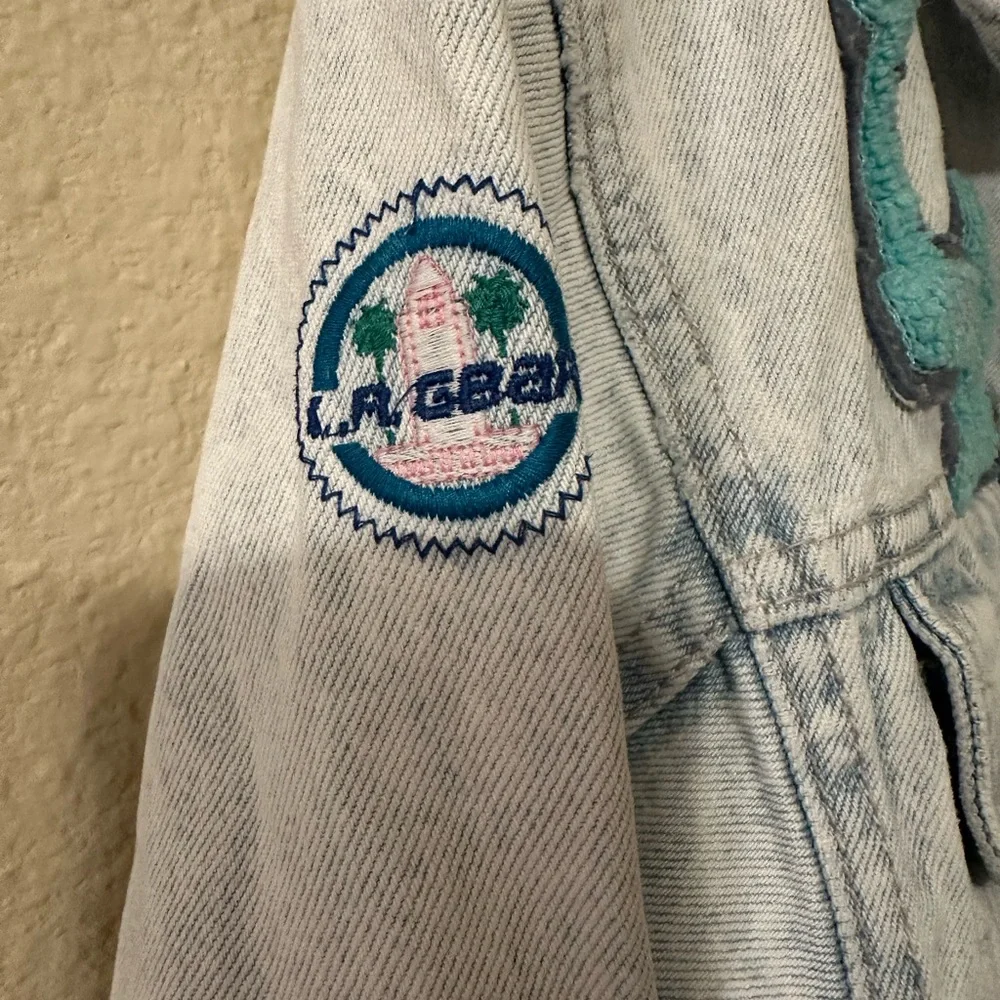 L.A. Gear Light Blue Cropped Denim Jacket - Picture 5 of 10